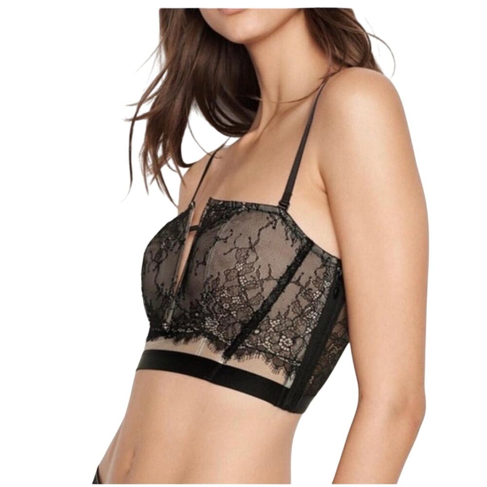 NWT Victorias Secret Dare to Dream Deep V Lace Cropped Corset Bra L Romantic